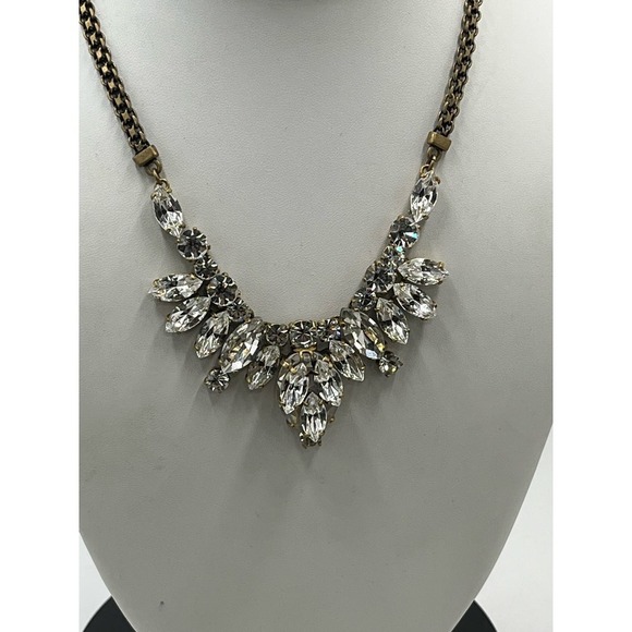 J. Crew Faceted Multi-Shaped Rhinestone‎ Stacked 3D Prong set Necklace on ebay - Picture 4 of 14